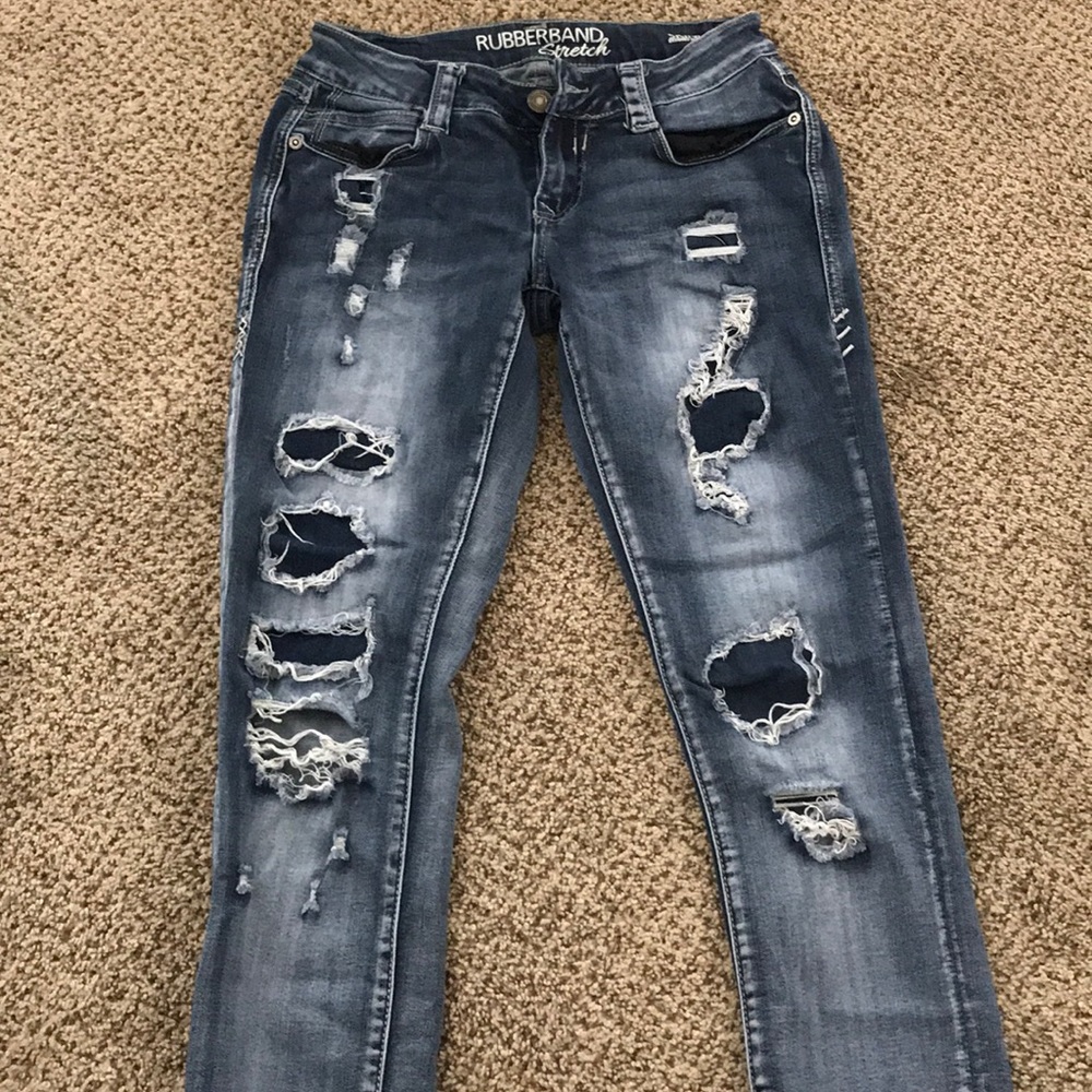 Rubber band skinny jeans